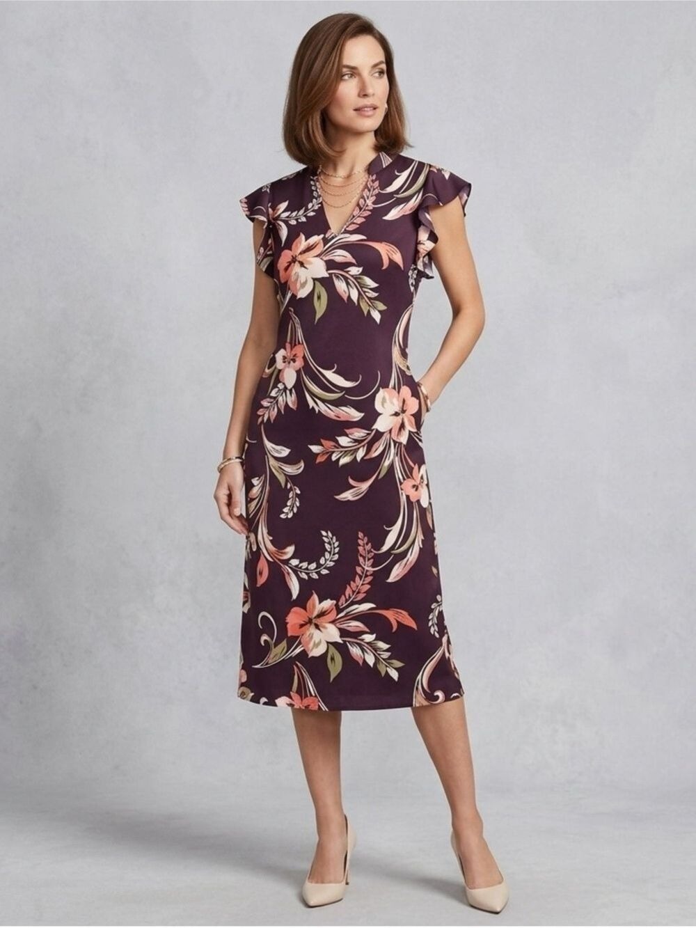New York & Company- Like New Mandarin Long Dress